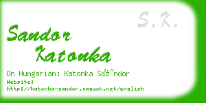 sandor katonka business card